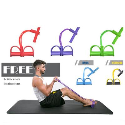 China Home Fitness Full Body Exercise Yoga Sit Up Pull Rope Foot Pedal Resistance Band Multifunctional With Latex Elastic Tubes for sale