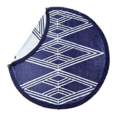 China Kid Safe Round Beach Towel With Tassels Custom Print Or Jacquard Sand Circle Picnic Mat 450GSM 100% Cotton Free OEM Large 150cm for sale