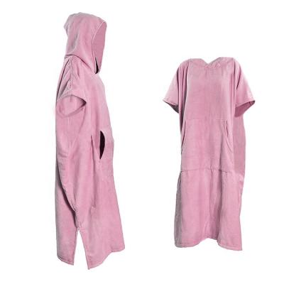 China QUICK DRY Microfiber Home Bath Surf Beach Poncho For Ladies Women Hooded Towel Coat Customized For Amozon for sale