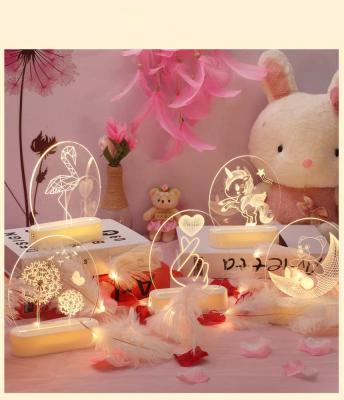 China Modern Creative Bedroom Led Night Light 3d Small Cartoon Children Where Usb Bedside Lamp Table Lamp Gift Lamp Led Anime Light for sale