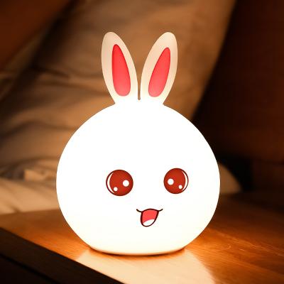 China Modern Warm White Color USB Appearance Touch Switch Silicone Handheld Sensor Led Rabbit Baby Rabbit Baby Night Light Lovely for sale