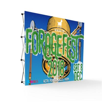 China Commercial Fodder Fest 2018 Aluminum Frame Tension Fabric Display Backdrop Wall Pop Up Banner for sale