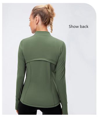 China Breathable Gym Workout Long Sleeve Jacket Yoga Fitness Running Women Sports With Pocket for sale