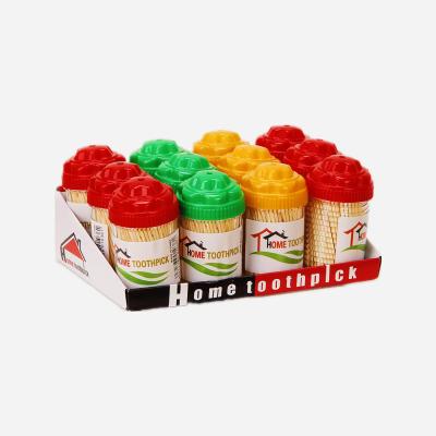 China Hot Selling 2.0mm*65mm Double Side Viable Main Refillable Storage Box Bamboo Fruit Stick Toothpick Bottle for sale