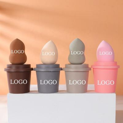 China Logo Beauty Makeup Sponge Holders Private Label Cosmetics Blender Custom Latex Sponge Free Soft Makeup Tools Sponge for sale