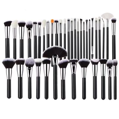 China Angular Blush High Quality Synthetic Black Hair Makeup Brushes Synthetic Private Label Private Label Makeup Brush Custom Made Makeup Brush for sale