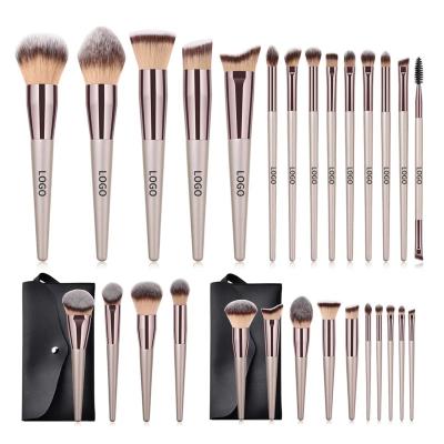 China Angular Blush Makeup Brush Set Wholesale Private Label Makeup Brush Black High Quality Vegan Eye Face Makeup Brush Set for sale