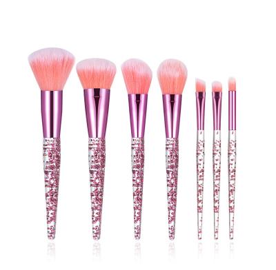 China Angular Blush Crystal Handle Makeup Brush Cosmetic Eyeshadow Set Brush for Makeup Logo Pink Makeup Brushes Set Custom for sale