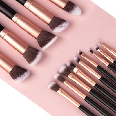 China Angular Blush Professional Makeup Tools Foundation Eyebrow Brush Contour Blending Powder Make Up Brushes With PU Bag Private Label for sale