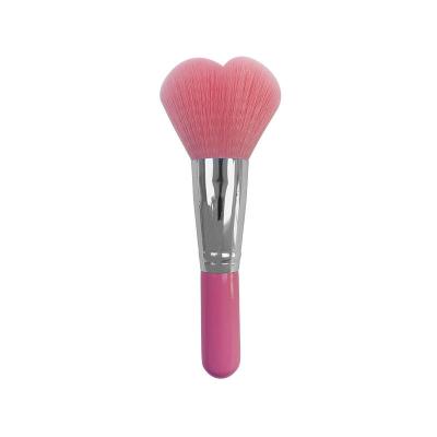 China Smudge Brush Hot Selling Professional Single Brush Heart Shape Blush Pink Makeup Nail Private Label Brushes for sale