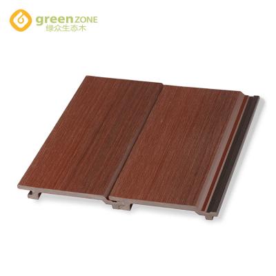 China Embossing Brown Wood Exterior Panel External Wall Waterproof Cladding 156 X 21 X 3000 Mm for sale