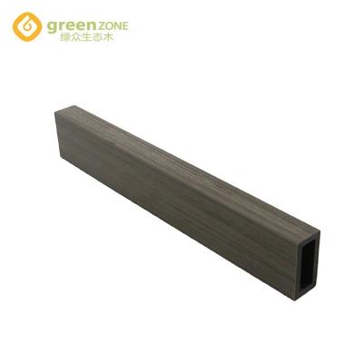 China Wood Lath Waterproof Brushed Exterior Plastic Wpc Timber Hollow Square Tubes for sale