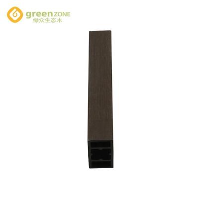 China Coextrusion Waterproof Eco Garden Wpc Wood Timber Square Black Square Hollow Tube for sale