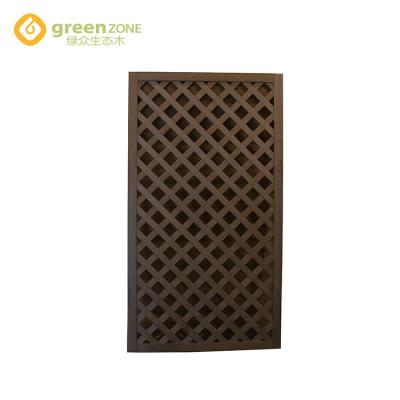 China Easily Assembled Wood Plastic Walnut Mesh Wpc Composite Fence Garden Customized By Size for sale