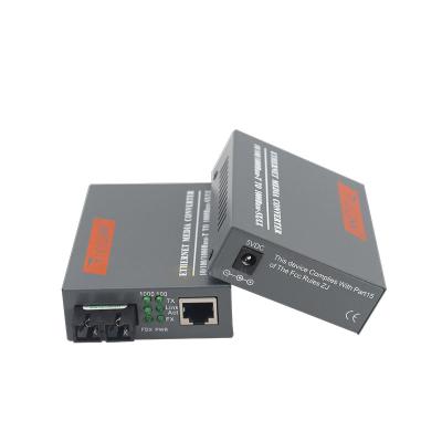 China FTTH HTB-GS-03 A/B Gigabit Fiber Optic Media Converter 1000Mbps Single Mode SC Single Port 20KM External Power Supply for sale