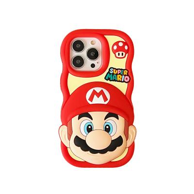 China Shockproof Hot selling New design cartoon Mario wavy edge china mobile phone cases suitable for iPhone 15promax wholesale for sale