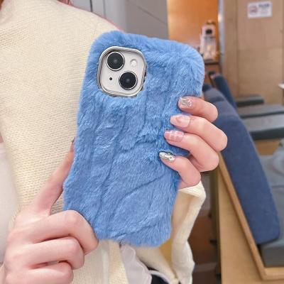 China Shockproof New design Plush smartphone case suitable for iPhone 15series soft 14promax female for sale