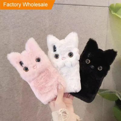 China Shockproof Autumn and Winter Warm Plush Cat Suitable for iPhone 15promax Phone Case iPhone 7/8plus Cartoon 14Cute XR Women's Fashion for sale