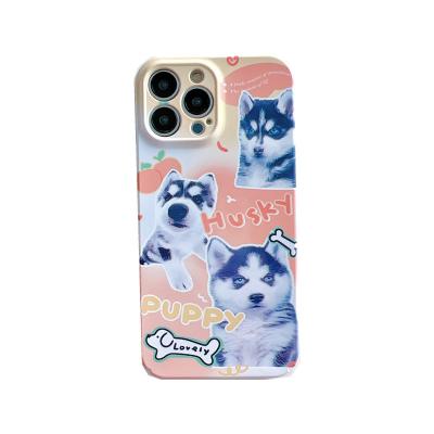 China Shockproof Cute Husky Phone Case for iPhone14/13promax PC 12 Full Package 78P Film Case XR Hard Case Wholesale for sale