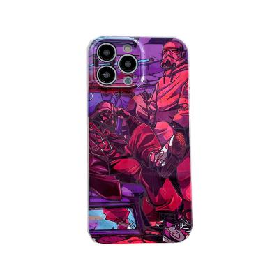 China Shockproof Personalized sports car graffiti PC phone case suitable for iPhone 14/13 promax full package 11 film case 78P factory wholesale for sale