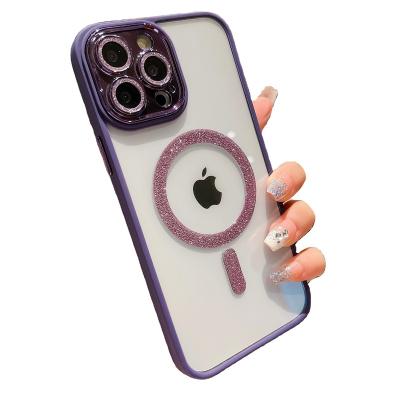 China Shockproof Magnetic Lens Protection Case for iPhone 15/14/13/12/11 promax Transparent Acrylic Case for sale