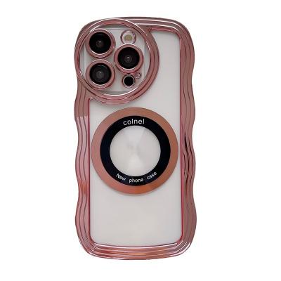 China Shockproof Leakage label magnetic suction large wave phone case suitable for wholesale by iPhone 14/13/12/11 promax manufacturers for sale