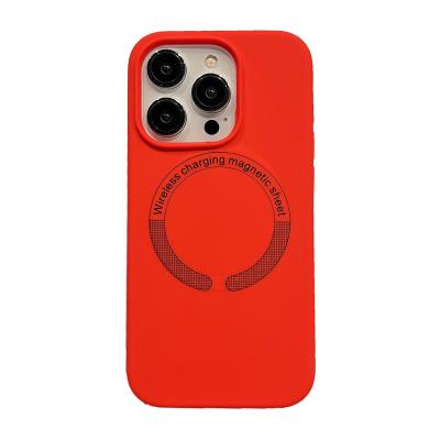 China Shockproof Liquid silicone magnetic suction phone case suitable for wholesale by iPhone 14/13/12/11 promax manufacturers for sale