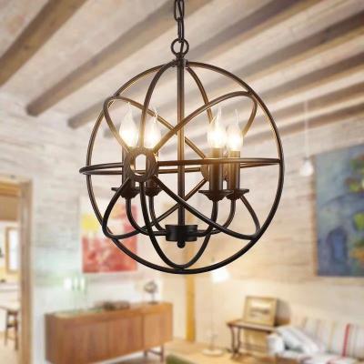 China Europe styple ZSW304 metal rust ball hanging chandelier for wedding ceiling decoration for sale