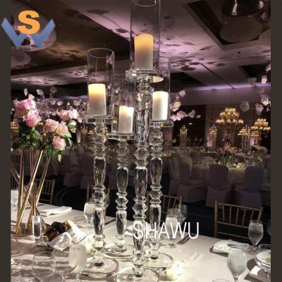 China New Europe styple crystal candle holder wedding crystal centerpiece for set of 3 for sale