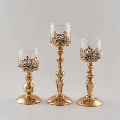 China SWS096 Antique Romantic Wedding Decoration Candle Holder Set of 3 for Table Wedding Centerpieces for sale