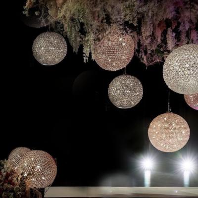 China Hotel .restaurant .banquet. Home.Wedding CeilingS101 crystal balls high ceiling lighting led round ball decorative hanging pendant lights for hotel wedding for sale