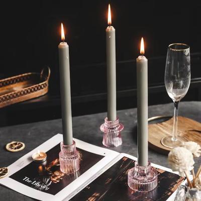 China Europe styple wholesale bulk cheap pink color glass pedestal votive candle holder for event wedding home decoration for sale