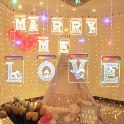 China Morden LED 3D Night Lights Wedding Decorative Decoration Festival Christmas Battery Wall Hanging for sale