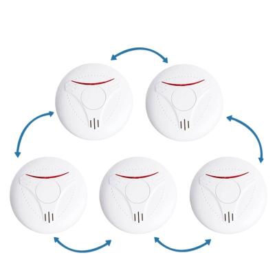 China Remote Control Wholesale 10 Years Lithium Battery Wireless Interlinked Smoke Detector With 433mhz EN14604 Approved for sale