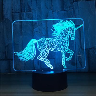 China Wholesale Eco - Friendly 3D Table Lamp With Base Switch , Unicorn Night Light for sale