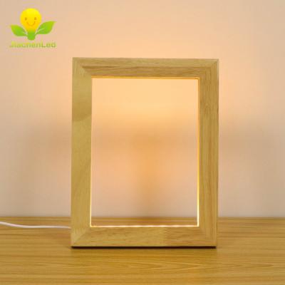 China Eco-friendly Funny Custom Electric Wooden Led USB 3D Effect Photo Frame, 3D Photo Frame With Led Light for sale