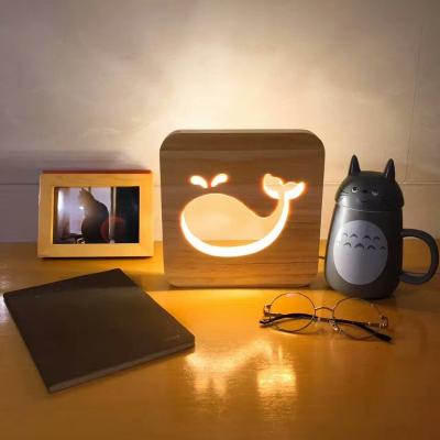 China Gift Modern Electric Wooden USB Table Lamp Night Light Led Desk Lamp For Home Decoration for sale