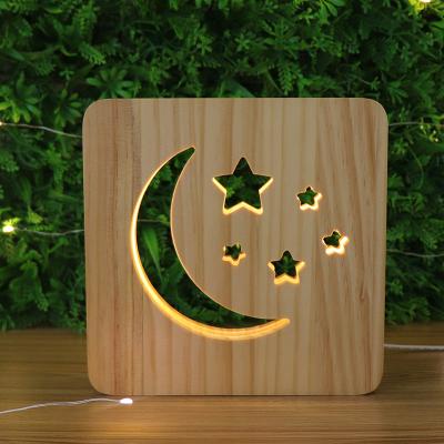 China Modern Most Popular USB Wooden Lamp Warm White Room Decoration Led Lights Mood Lamp For Home for sale