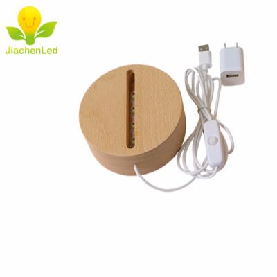 China Wholesale Wooden Bed Room Table Lamp Base, USB Night Light Base for sale