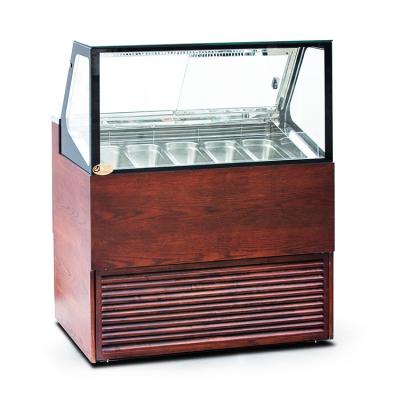 China Single-Temperature V-Shape Popsicle 6 Pans Gelato Display Ice Cream Showcase for sale