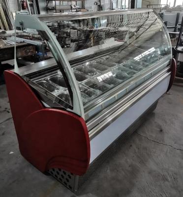 China Single-temperature Gelato Ice Cream Showcase Freezer Refrigerator Showcase Display for sale