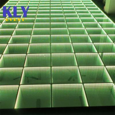 China Stage Led Video Light Infinity Mirror Dance Floor Wedding Magnetic Wireless Interactive 3D Stage for sale