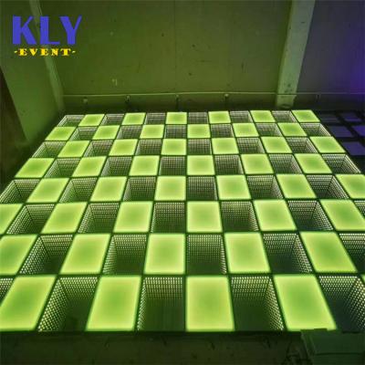 China Portable Stage Mirror 3D Dance Floor Wireless Magnetic Led Light Decoration for sale