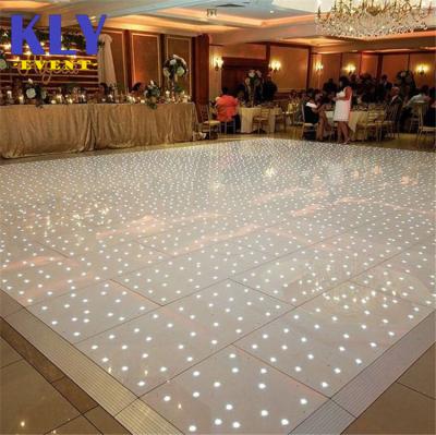 China Stage Tempered Acrylic Pure White Starlit LED Dance Floor Illuminated Portable Panel for sale