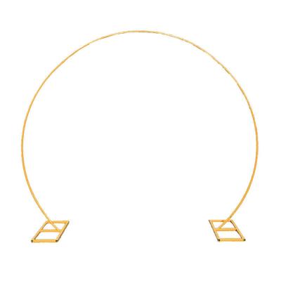 China Wedding Occasion Round Centerpiece Circle Balloon Arch Metal Gold Flower Stand Wedding Backdrop Decoration for sale