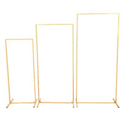 China Wedding occasion rectangular centerpiece metal flower stand frame arch wedding centerpiece background decoration for sale