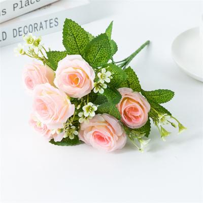 China Wholesale Artificial Rose Bouquets Home Party Wedding Decoration Wedding Party Event Decoration Small Roses Artificial Flower for sale