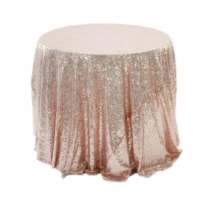 China CLASSIC Wholesale Round Polyester Table Cover Shiny Sequin Tablecloth for Birthday Party Christmas Wedding Party Decor for sale