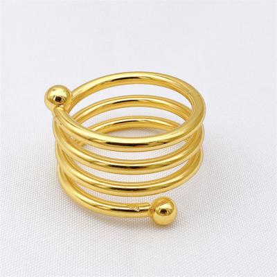 China CLASSIC Wholesale Cheap Single Gold Metal Napkin Holder Table Iron Napkin Stake Ring For Wedding Party Decoration for sale