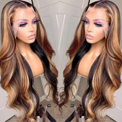 China Cuticle Aligned Body Wave Lace Front Wig Transparent Raw Indian Virgin Human Hair Lace Wigs Glueless HD Full Body Wave Lace Wigs for sale